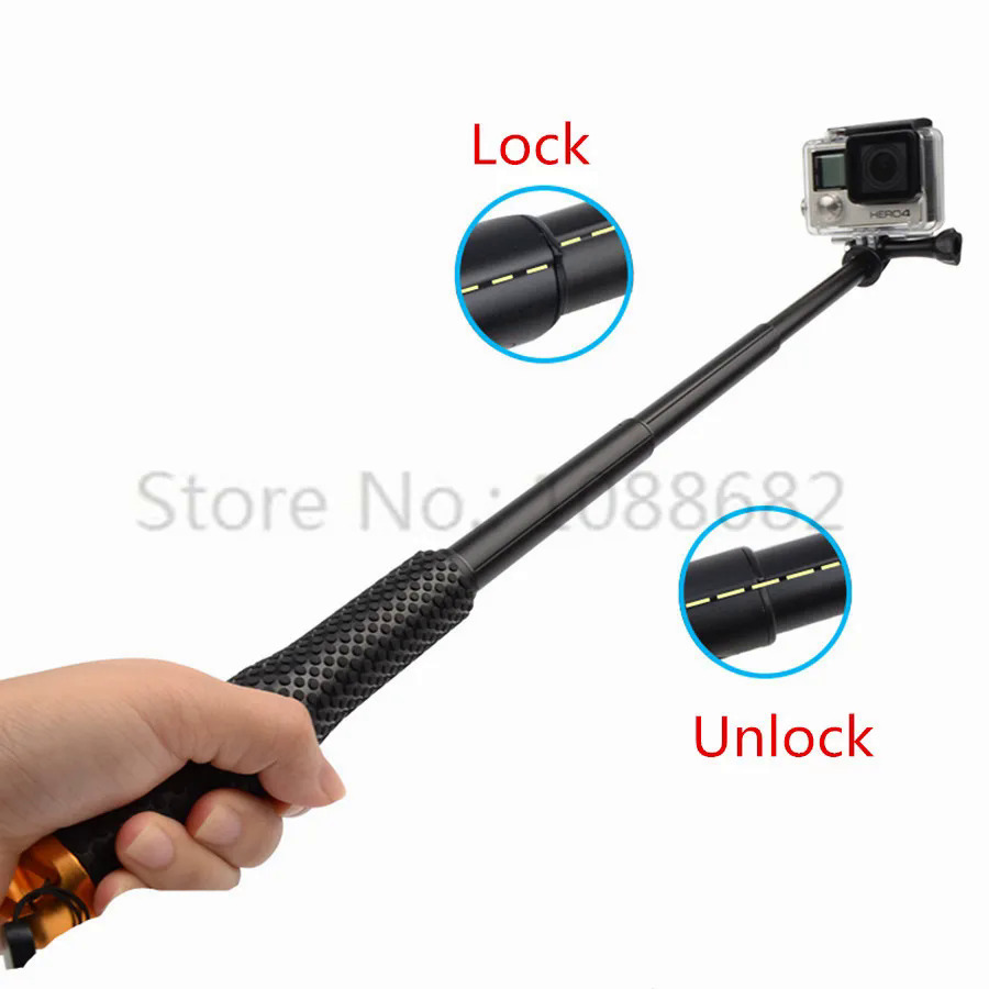Extendable 19 inch Monopod for gopro4 gopro3 3 2 SJCAM SJ3000 SJ4000 Action Camera Selfie Sticks for Sports Camera 18 to 48cm