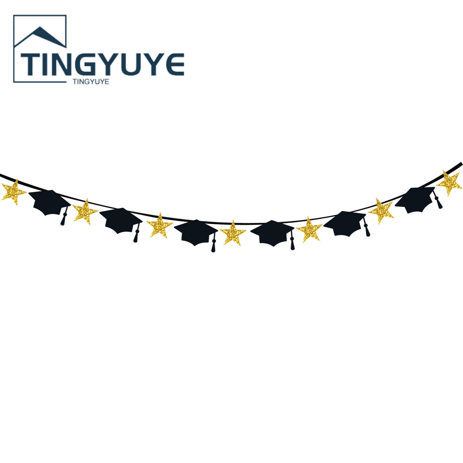 Graduation Party Banners Reusable Balcony Garden Commencement Pulling Flags. 