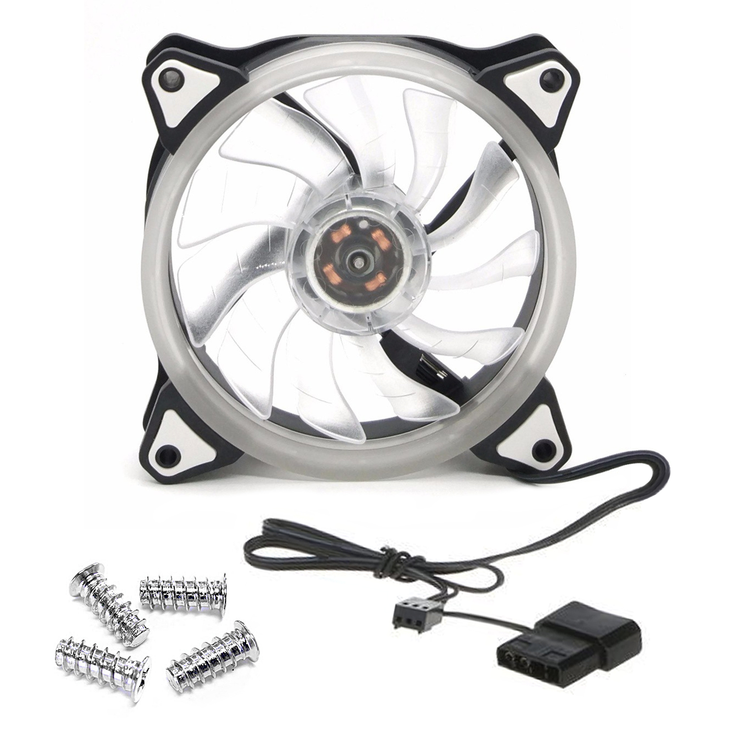 Cpu Air Cooler Antivibration Pads Rainbow Led Cooling Quiet Fan For