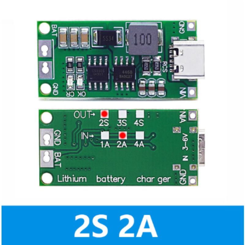 2S/3S/4S - 2A Step-Up Boost Charging Module Type-C Lithium Li-ion Battery Charging Power Protection Board 8.4V 12.6V 16.8V