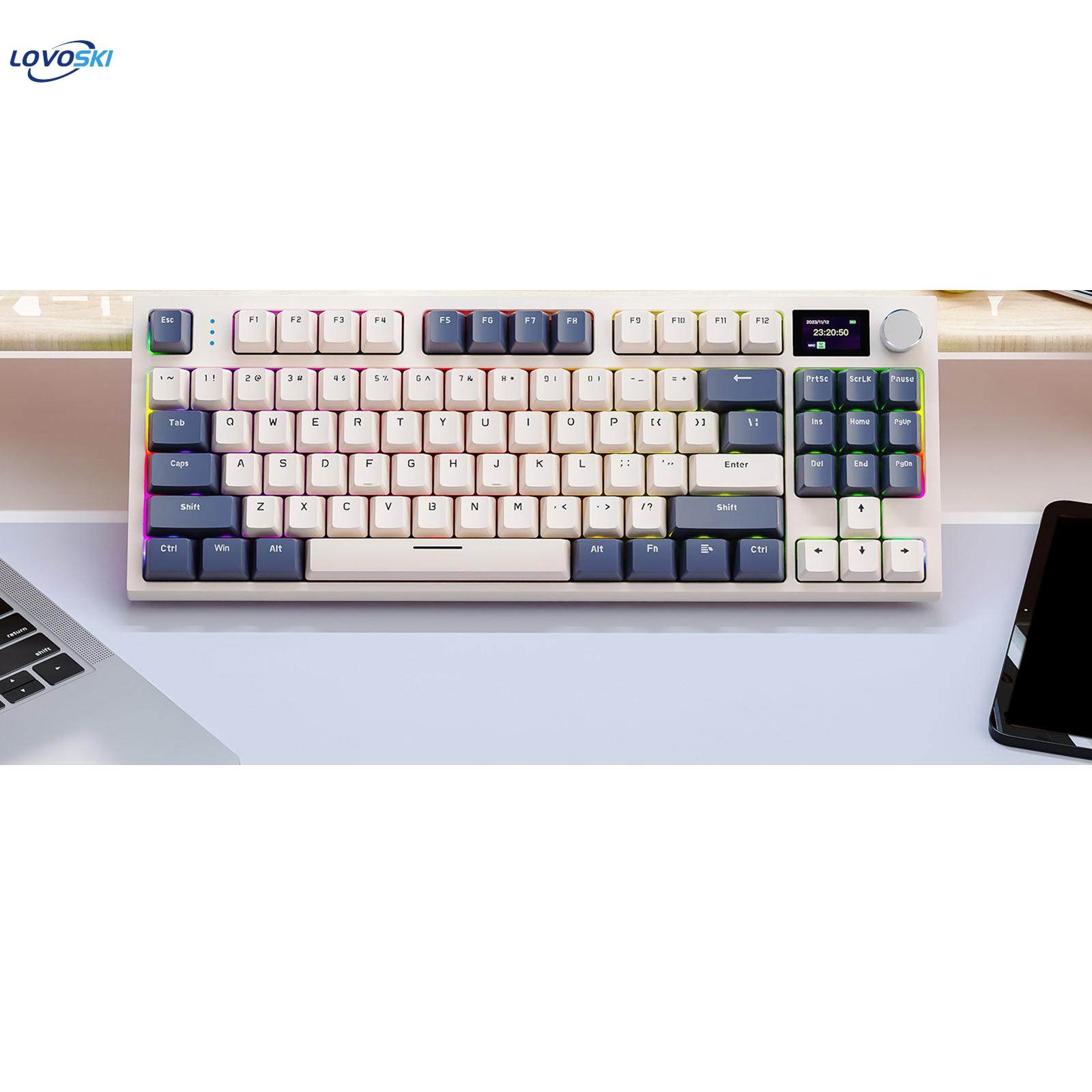 87 Keys Gaming Keyboard Hot Swappable Multipurpose Ergonomic RGB Lighting. 