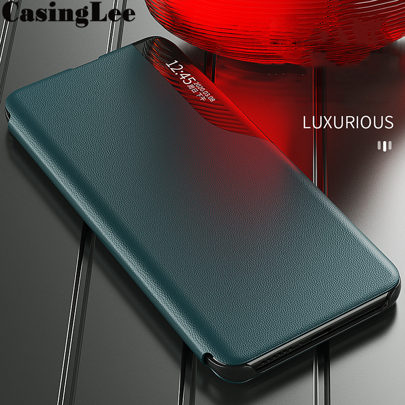 Casinglee For Samsung Galaxy M52 5G Case Smart View Phone Back Cover for Samsung M52 5G Flip Case Window View Flip Leather Phone cases Autosleep. 