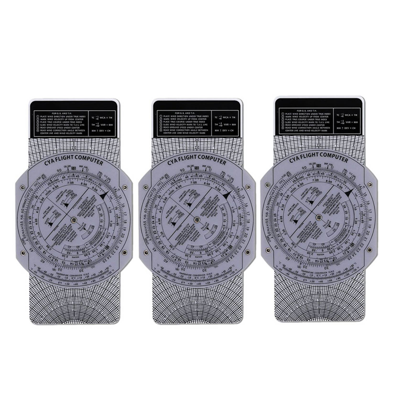 3X E6B Flight Computer Aviation Plotter Circular Slide Rule Used in Aviation Flight Training Pilot Training, Internships