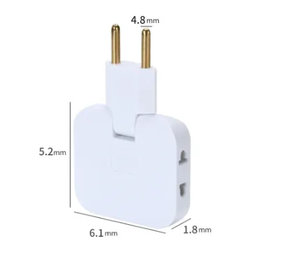 3 in 1 Mutli Plug Travel Adapter Socket (3 Power Socket) High Power EU Bangladesh Standard 180° Rotating Coverter Socket AC Adapter. 