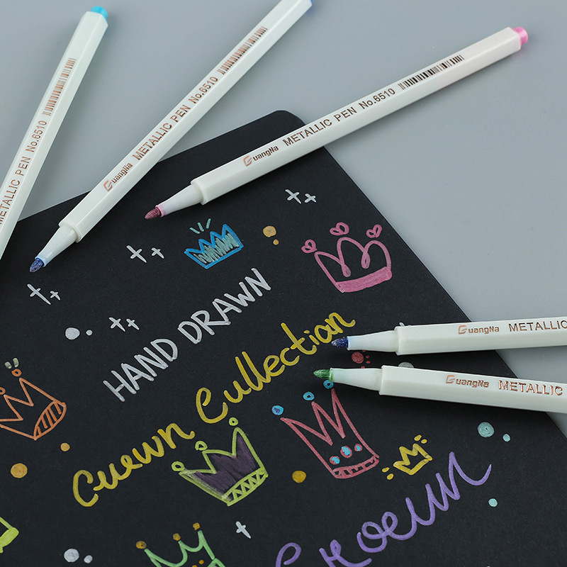 Guangna 6510 metallic color marker pen set color ceramic painting DIY photo album signature sign-in pen. 
