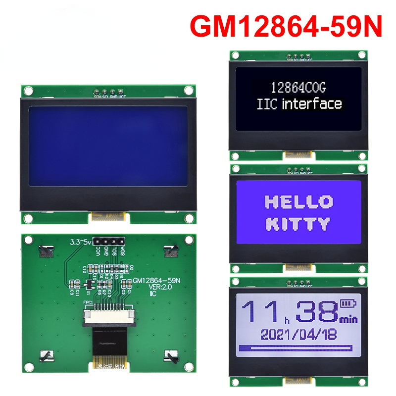 12864 IIC LCD Module 128X64 I2C ST7567S COG Graphic Display Screen Board LCM Panel 128x64 Dot Matrix Screen For Arduino - 317924747. 