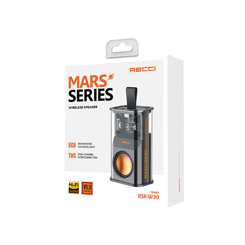 RECCI RSK-W30 Transparent Wireless Speaker With RGB Light. 