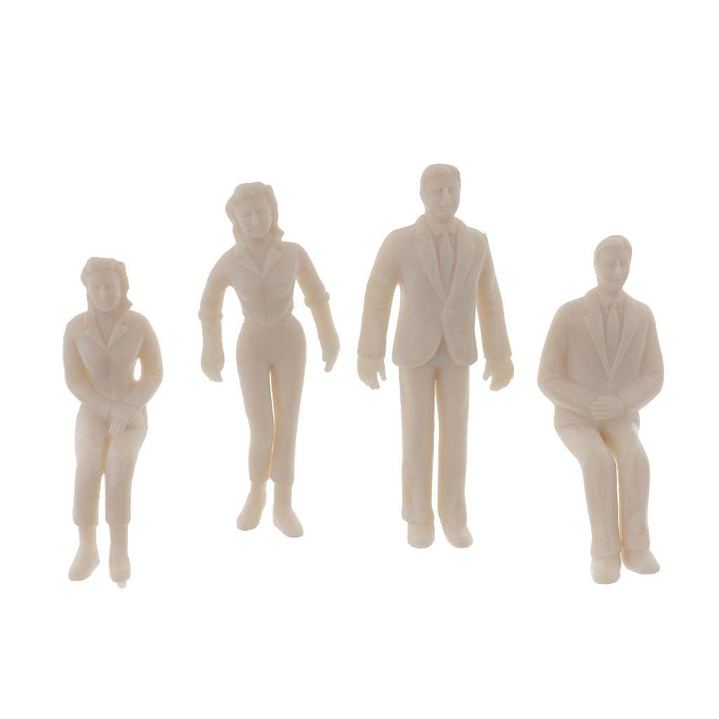 100pcs Unpainted 1:25 Scale Model Standing Figures Train Street Layout ACCS. 