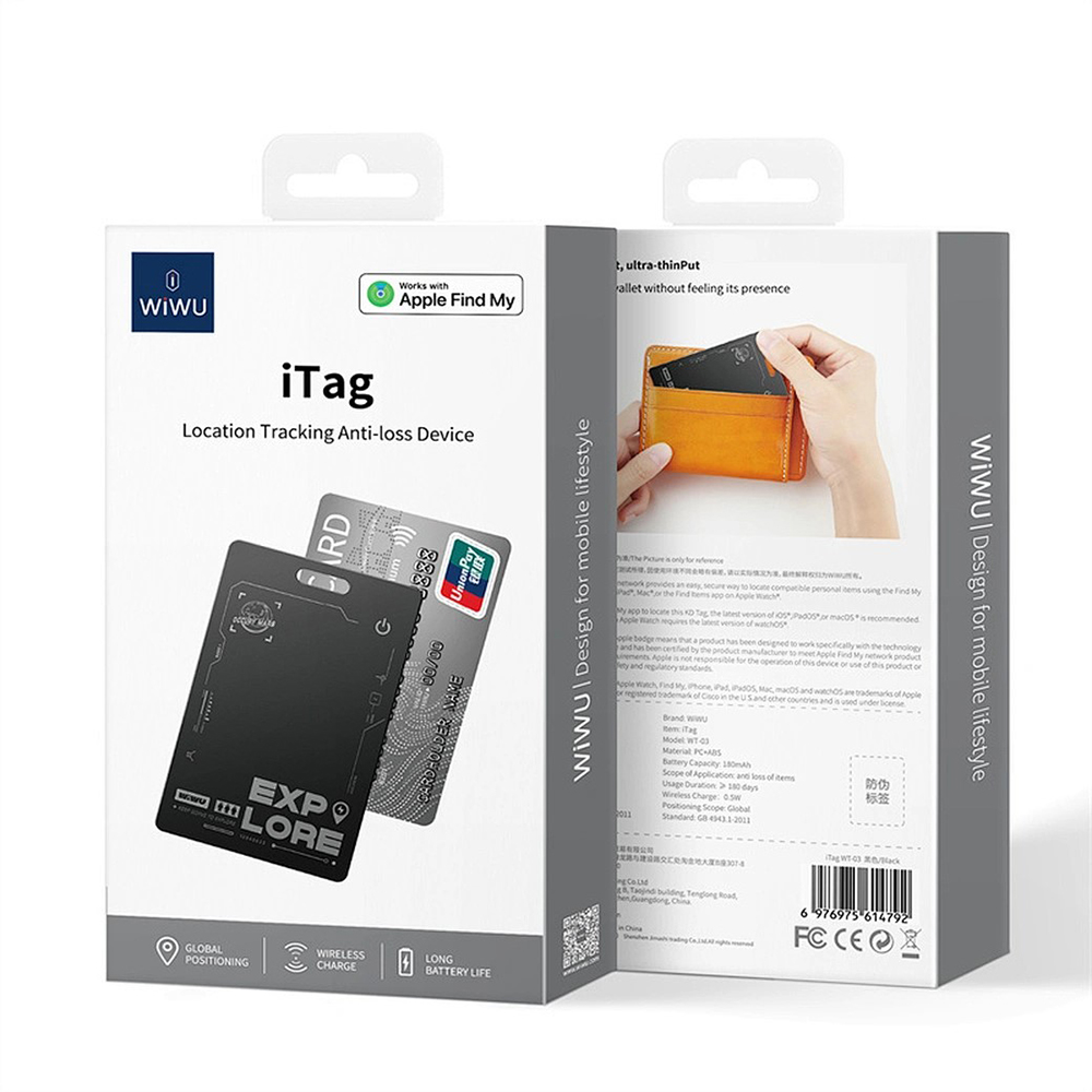 WiWU iTag WT-03 Easy to Find Card Tracker (Support Apple Find My Anti-lost). 