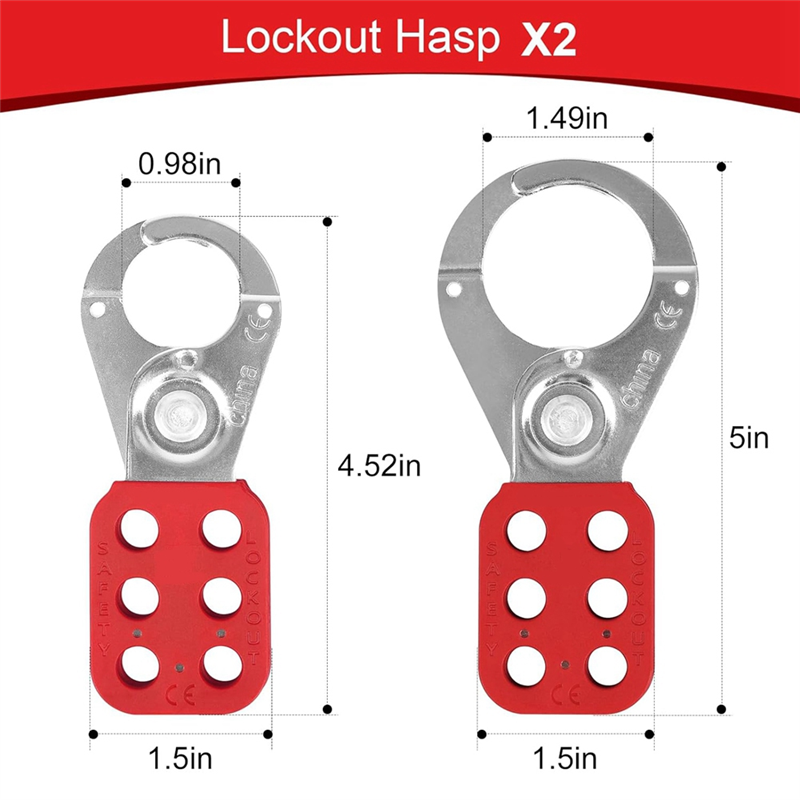 Lockout Tagout Kit Electrical-Group Lockout HaspsTags,Lock Out Industrial Tools 2 Key Per Lock for Facotory Protect Safe Easy Install Easy to Use. 