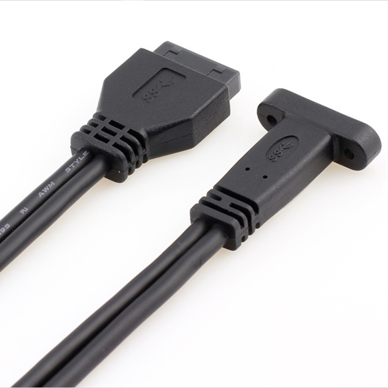 Rear Panel with USB 3.1 Type C Port, USB 3.0 USB3.0 20 Pin 20P female to USB-C USB3.1 type-c Female host PCI baffle Cable 50cm. 