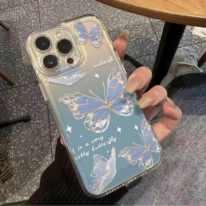 For Tecno POP 9 /SPARK GO 1/SPARK GO 2025 Gradient Blue Butterfly Case. 