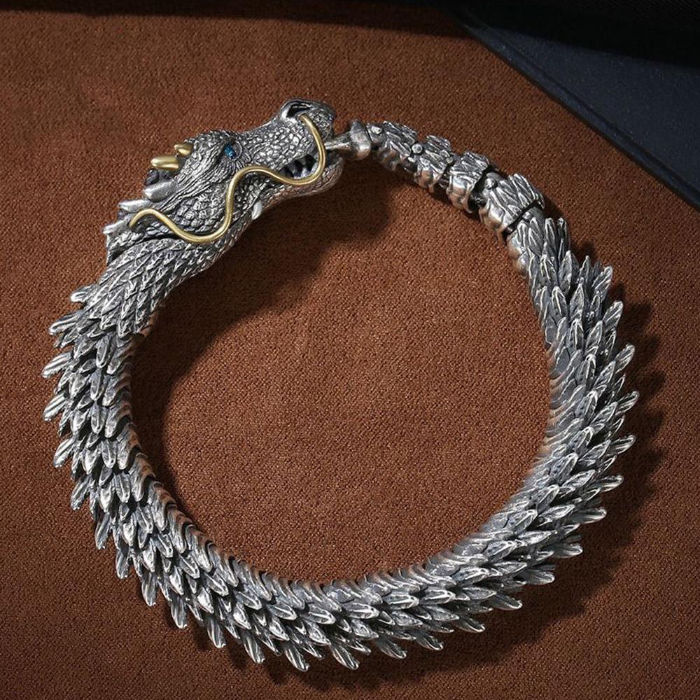 【Special Promotion】 Dragon Bracelet Retro Bracelet Black Dragon Snake Bracelet Trend Bracelet Male Bracelet