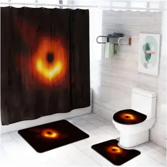 3d Black Hole Printed Bath Shower Curtains Polyester Bathroom