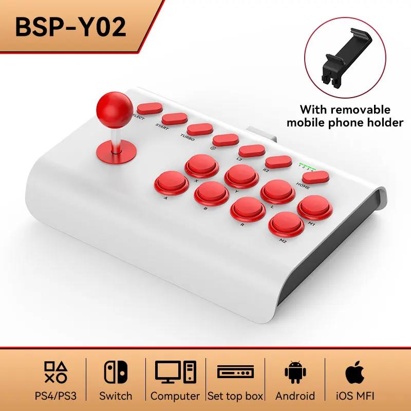 NEW BSP-Y02 For switch For PS3/PS4 Arcade game rocker Bluetooth Wireless Wired Controller for TV PC IOS Android Steam Joystick. 