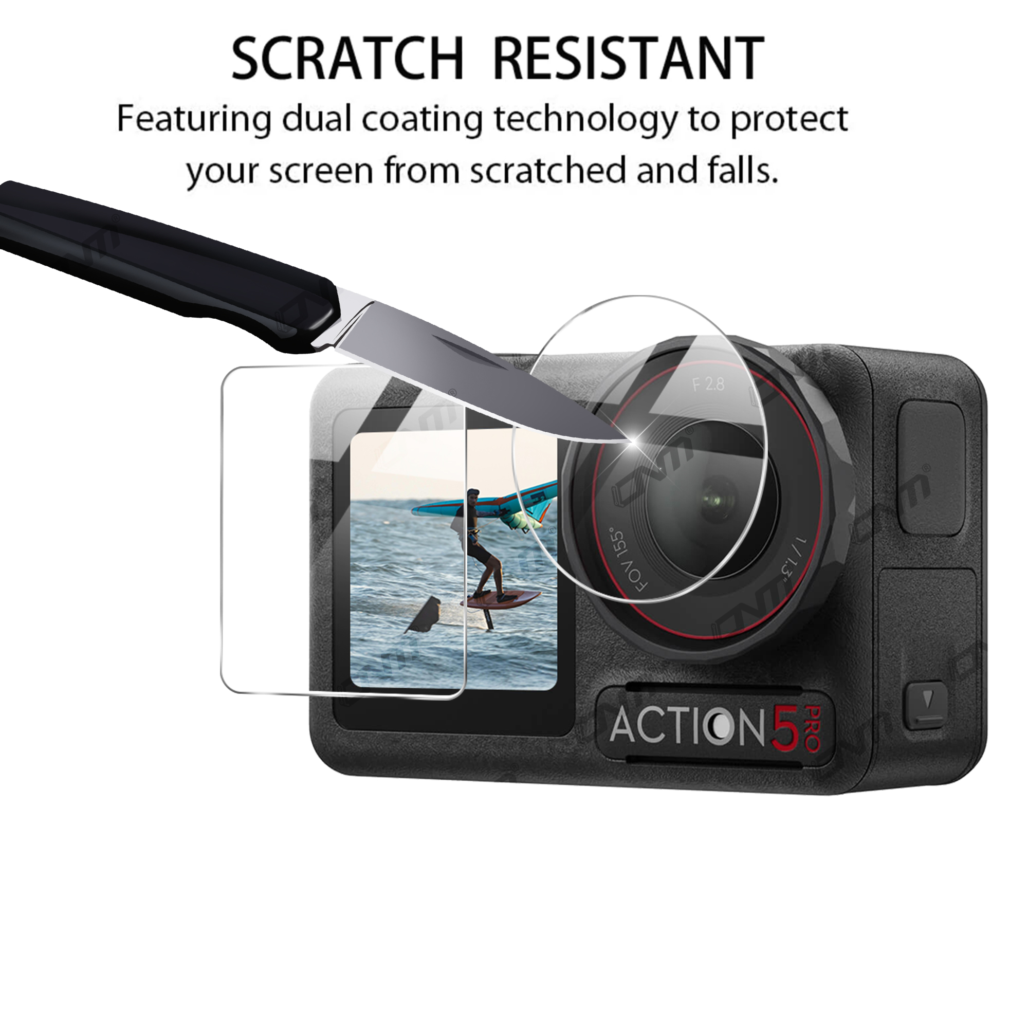 DJI Osmo Action 5 Pro için ekran Koruyucu Ultra Şeffaf Temperli Cam Kamera Lens Ekran Koruyucu Cam Filmi Aksesuarları Seti. 