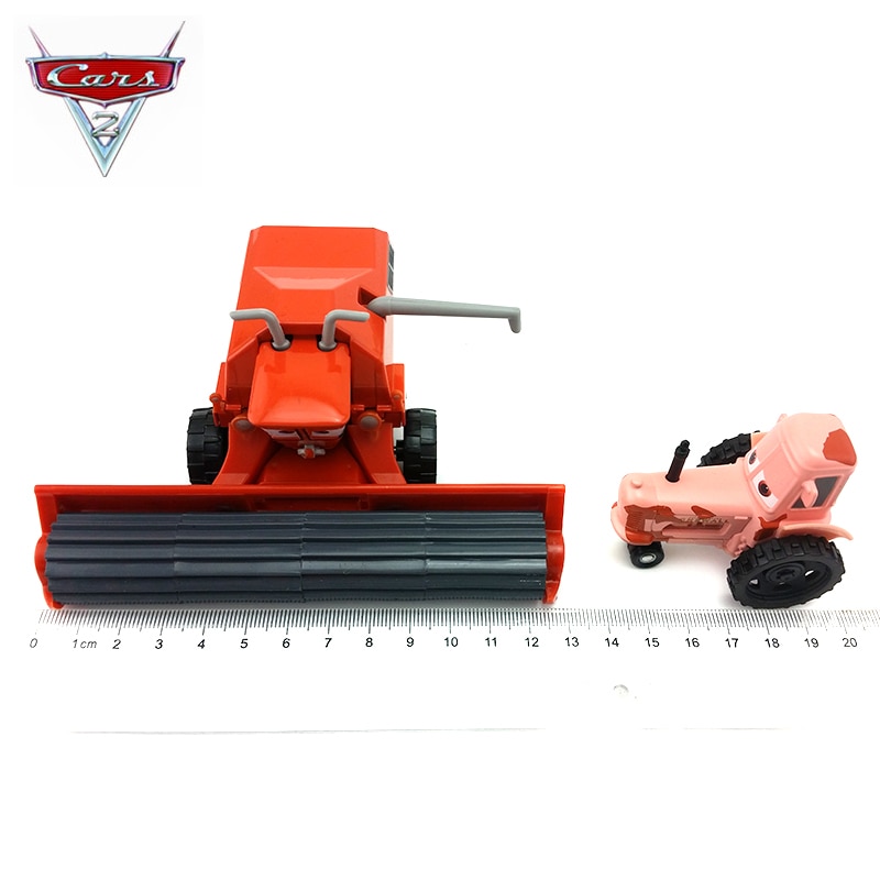 【happy one】Disney Pixar Cars 2 Children's Toy Model Frank Combine Harvester Bulldozer Alloy Car Toys Best Boy Birthday Christmas Gift. 