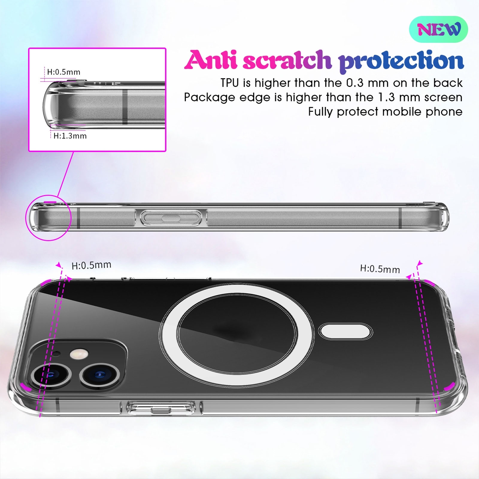 （COD)For iPhone XS Max Magsafe Case Simple Magnetic Ring All-inclusive Clear Crystal Acrylic PC +TPU Shockproof Case. 