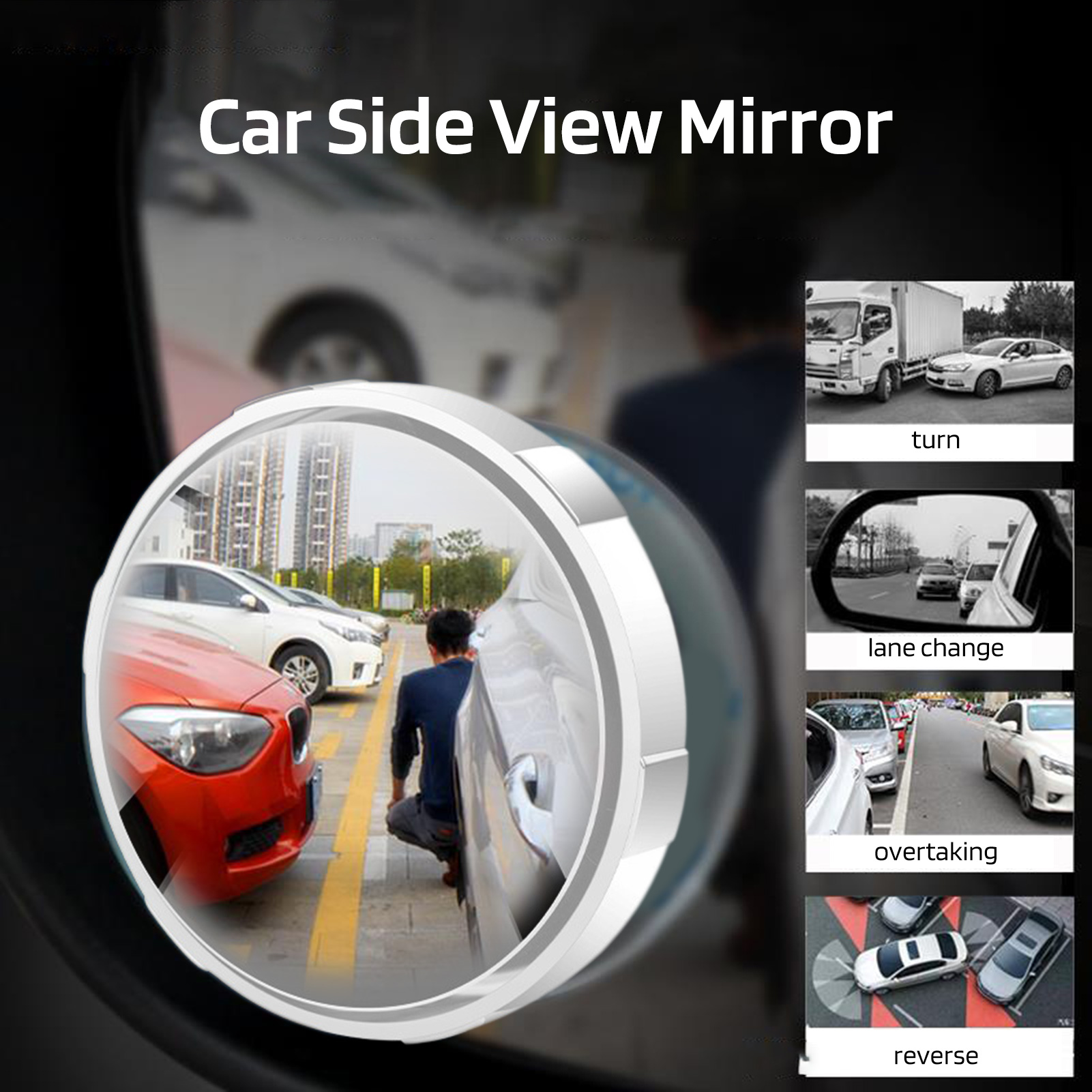 Vividaea Suction Cup Blind Spot Mirror 360-degree Rotation Blind Spot Mirrors for Car Wide-angle View Pair of Suction Cup Convex Rearview Mirrors Car Accessories Waterproof Rearview Mirror. 