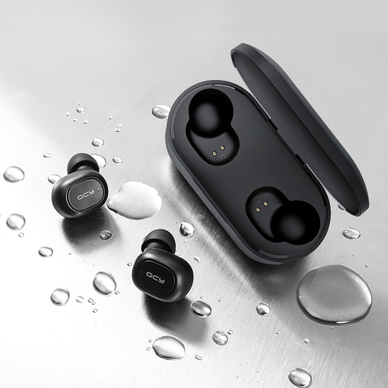 QCY T2C TWS Bluetooth 5.0 Dual Microphone Wireless Sports Earphone with Charging Box. 