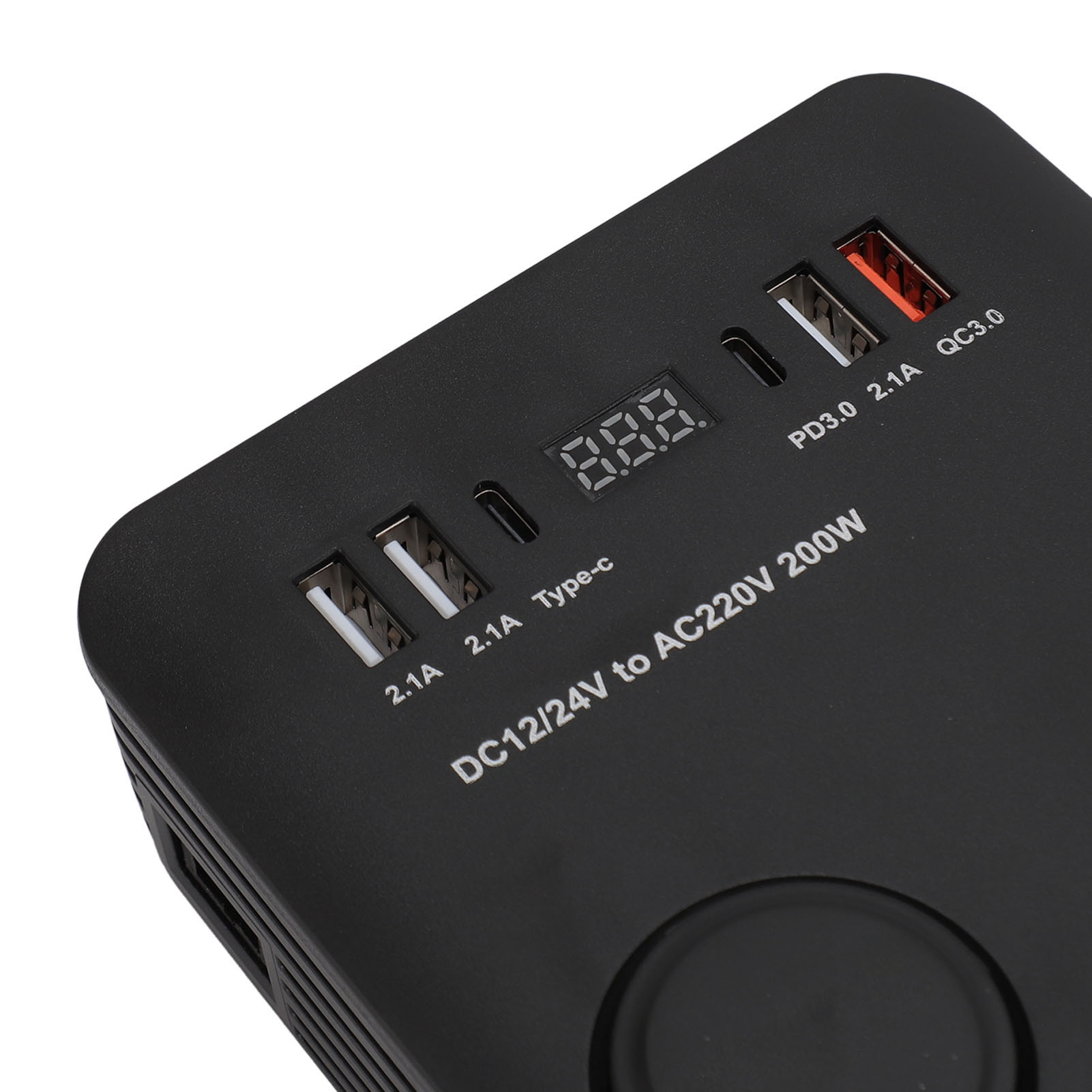 200W Power Inverter DC 12V to AC 240V Car Power Inverter with 3 USB Port Type C Port QC3.0 Port PD3.0 Port 2 Cigarette Lighter. 