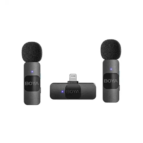 BOYA BY-V2 Ultracompact 2.4GHz Wireless Microphone System for IOS device. 