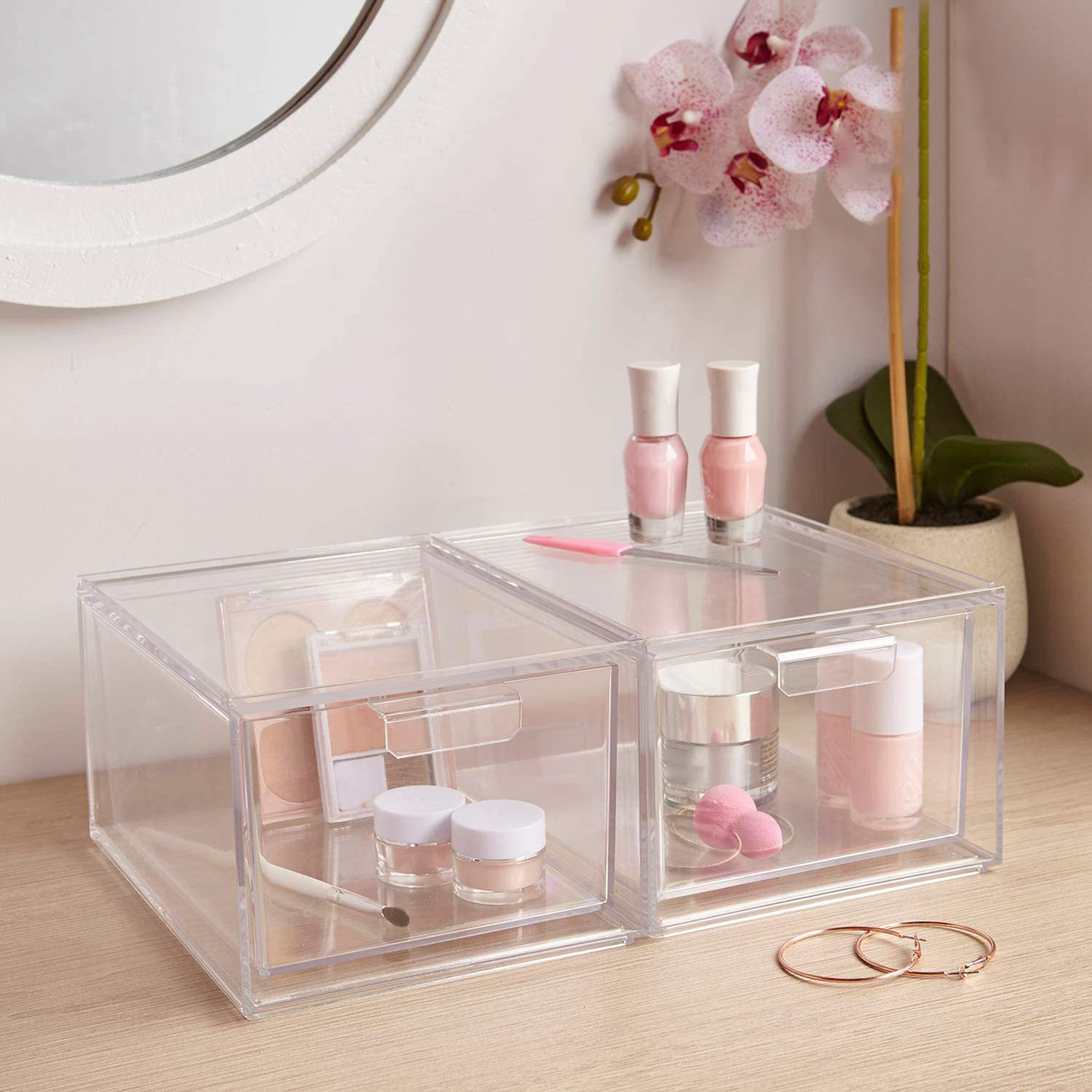 Plastic Organizer Drawer Space-saving Pantry Organization Storage Drawer. 