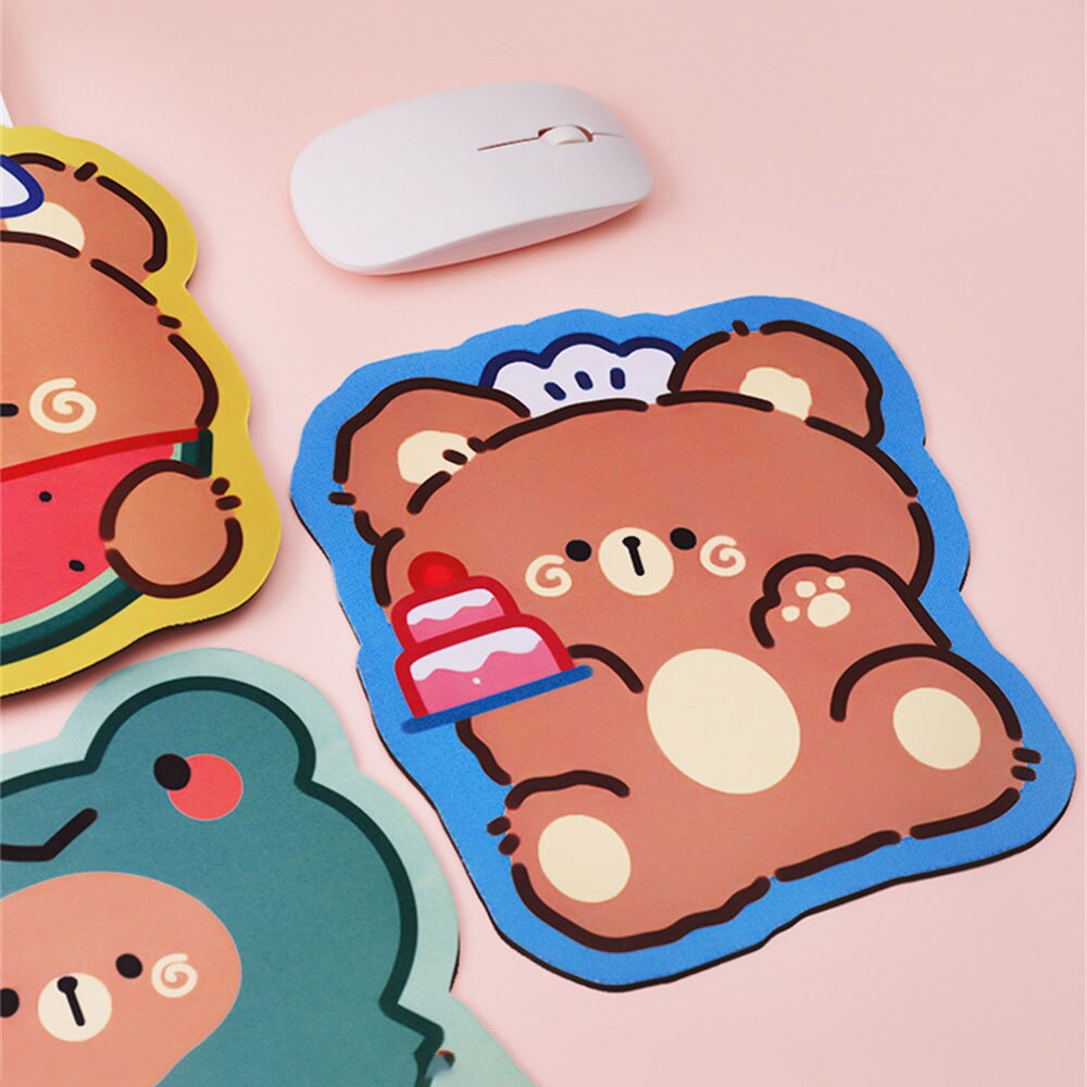 Cute Bear Mouse Pad Non-slip Desk Mat Kawaii Gaming Accessories Mouse Mat for Office Home PC Computer Keyboard. 
