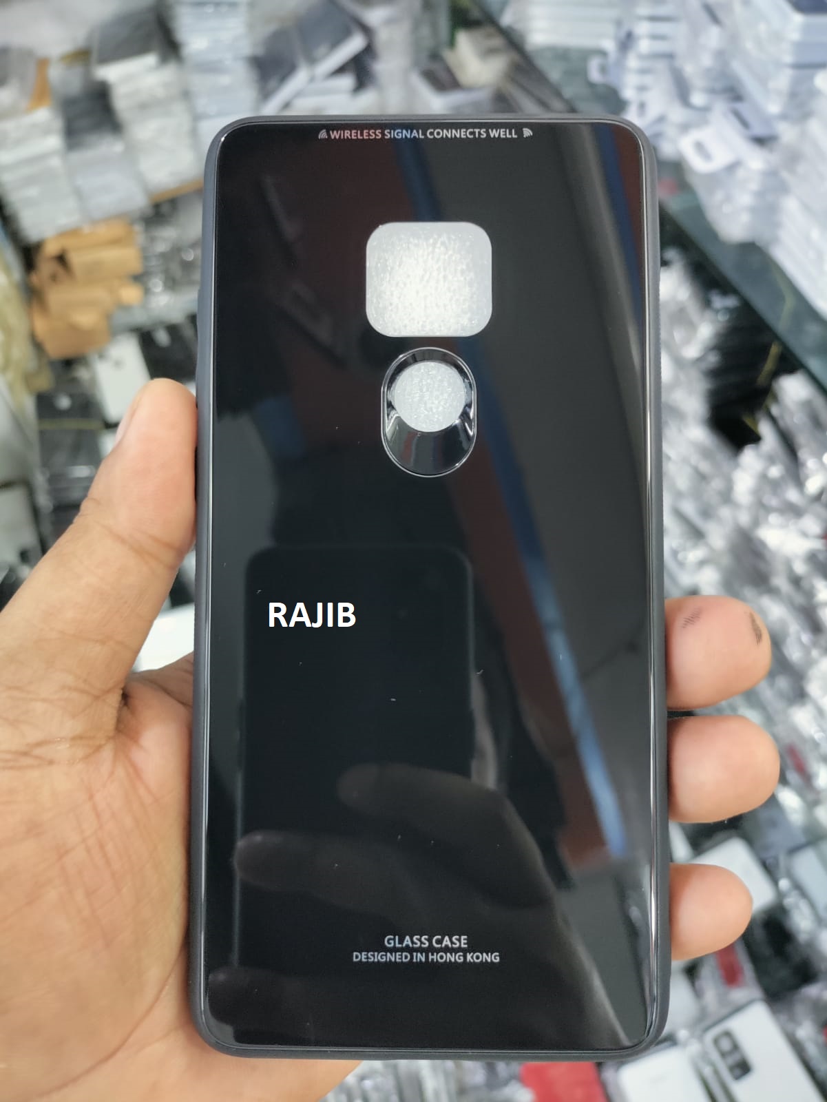 Huawei mate 20 x "হং কং ডিজাইন" স্ক্র্যাচপ্রুফ টেম্পার্ড গ্লাস কভার কেস