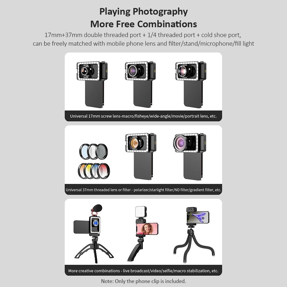 APEXEL FL23 Universal Phone Clip with 0.45�Macro Lens-02#. 