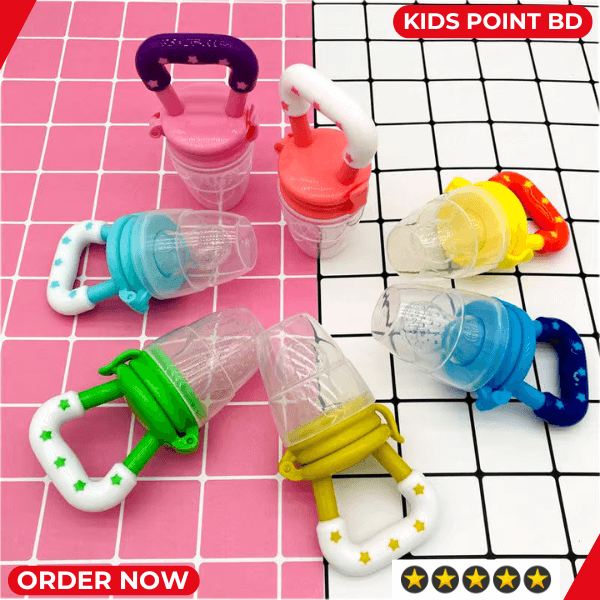 Baby Fruit Juicer Pacifier Fresh Food Feeder Teething Toy with Mesh Teether - 1 Pcs Multicolor. 