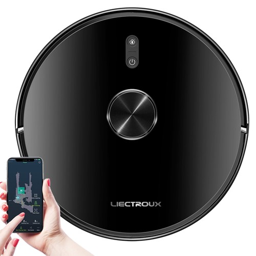 Liectroux X6 Robot Vacuum Cleaner, 6500Pa Suction, LDS Laser Navigation, 235ml Water Tank, 400ml Dustbin, 5 Maps Saved, 2600mAh Battery, App/Voice Control