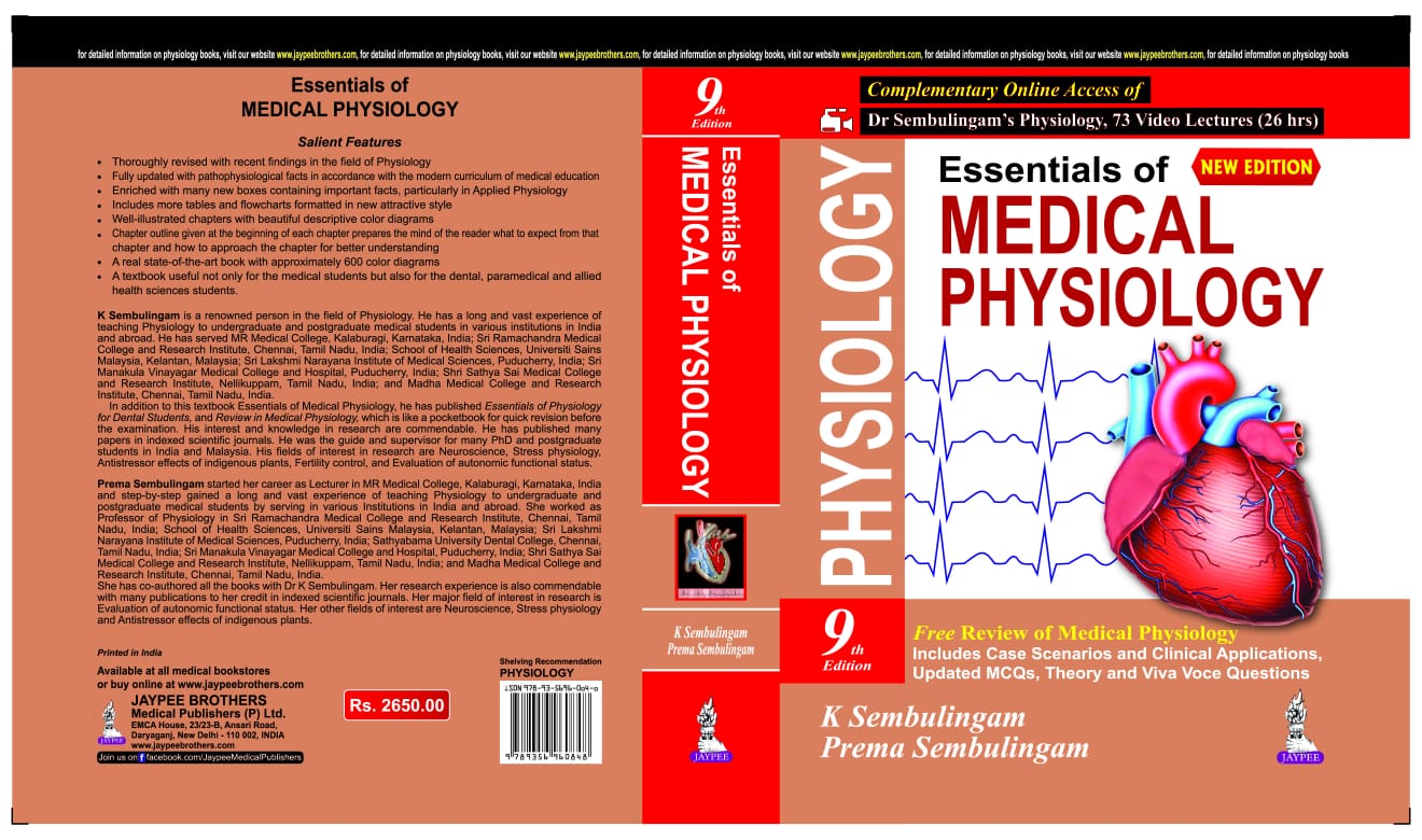 Essentials of Medical Physiology by K. Sembulingam ( 9th Edition )