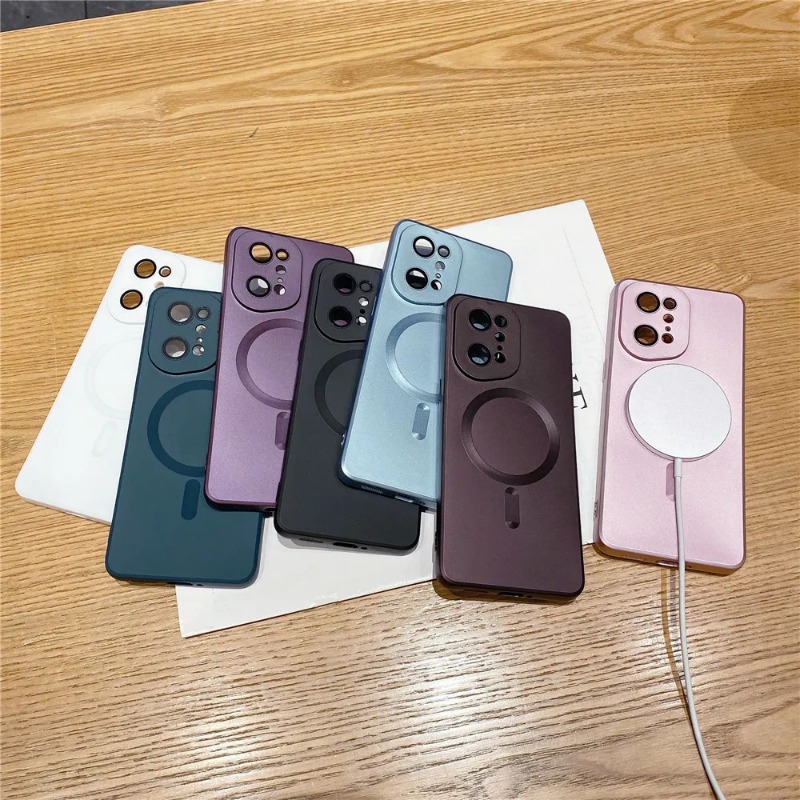 For Magsafe Magnetic Wireless Charging Case For OPPO Find X5 Pro X5Pro Matte Soft TPU Silicone Cover. 