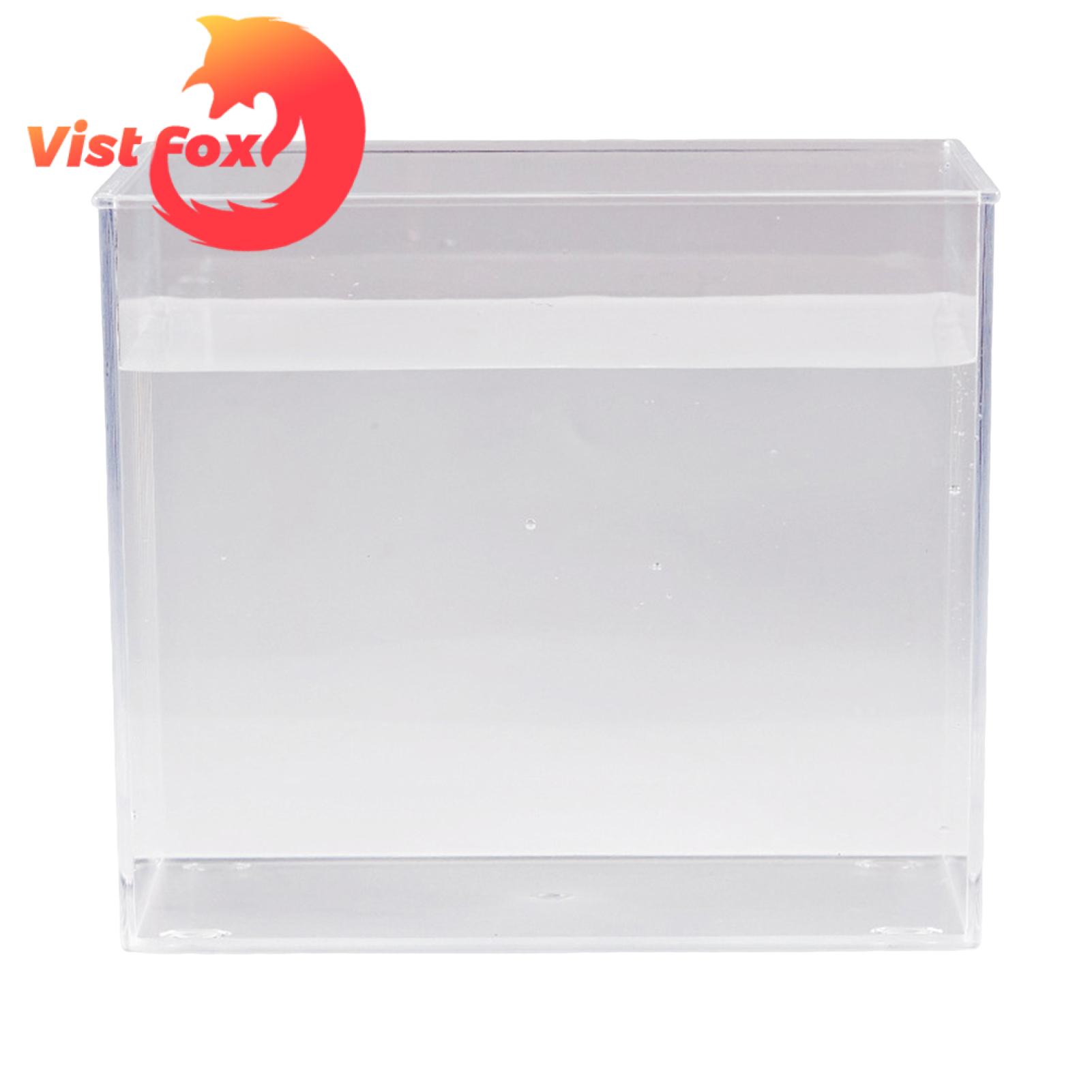 Tabletop Fish Tank 360 Degree Viewing Betta Fish Tank Aquarium for Home Office Decor High Light Transmittance Non-slip Base Ideal for Study Room Desktop Wide Screen Ratio Fish Tank