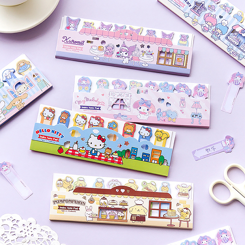 120 Sheets Sanrio Sticky Notes Kuromi Notepad Index Tabs Bookmark Stationery