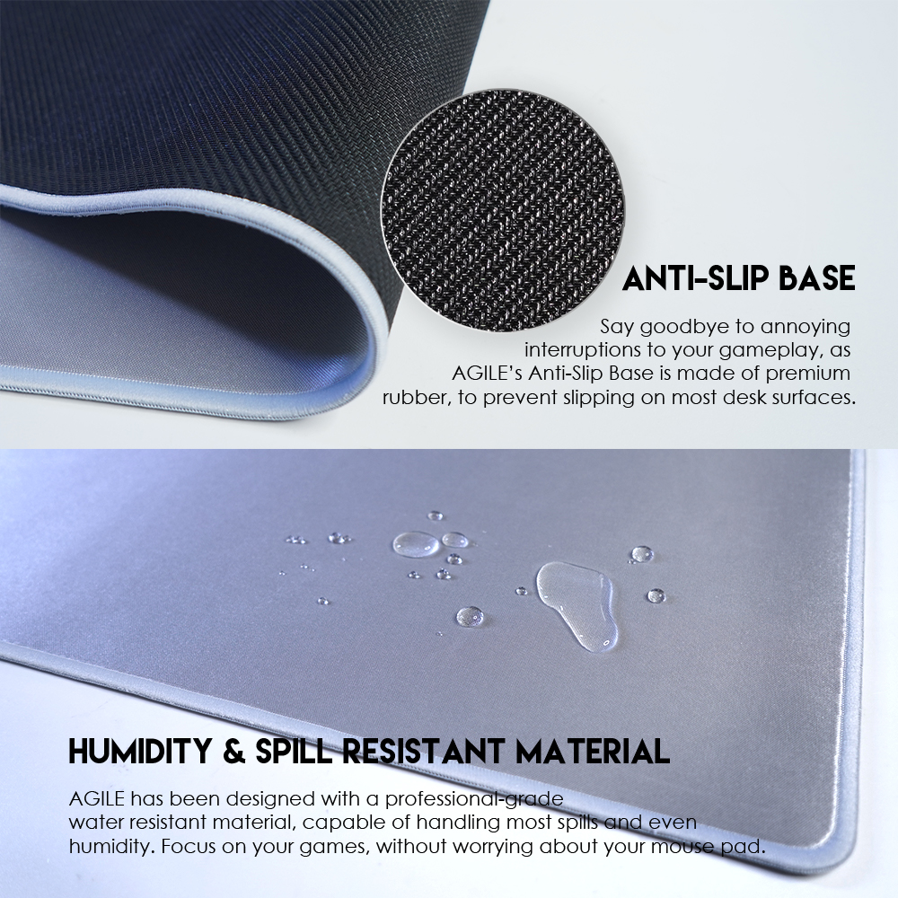 FANTECH AGILE MP903 MOUSE PAD SPEEDSILK Surface, Non-Friction Impacting Water-Resistant Coating Anti-Fray Edge Stitching Anti-slip base Large Type Space Edition. 