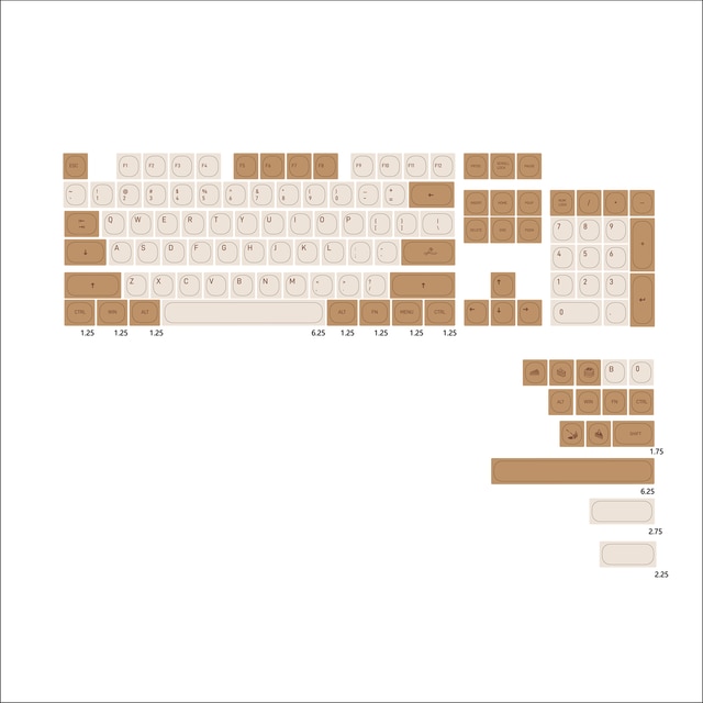 JCM MA Profile PBT Tiramisu Keycaps Alice Layout Dye-Sub Key Caps For Mechanical Gaming Keyboard ABM066 MX Switches Wooting. 