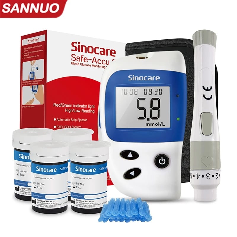Fully Automatic Upper arm Digital Blood Pressure Monitor with Glucometer Machine with 10 Test Strips (Combo Pack). 