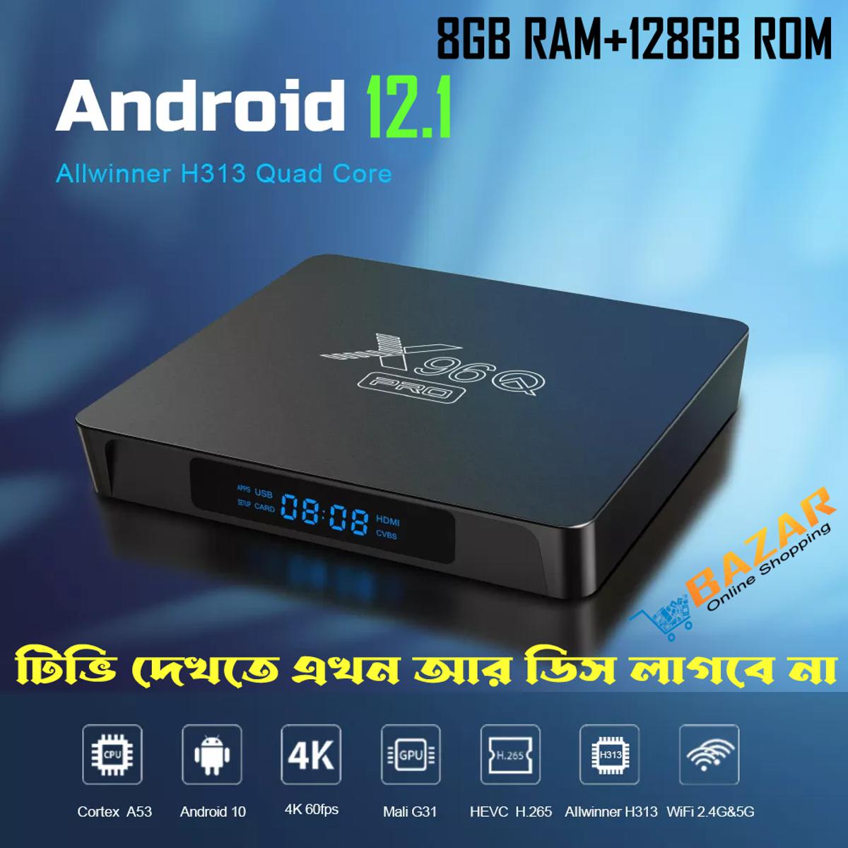 X96q pro android smart tv box, toffee app supported-4k android tv box/card 8gb ram 128gb rom support led lcd crt television make your television android