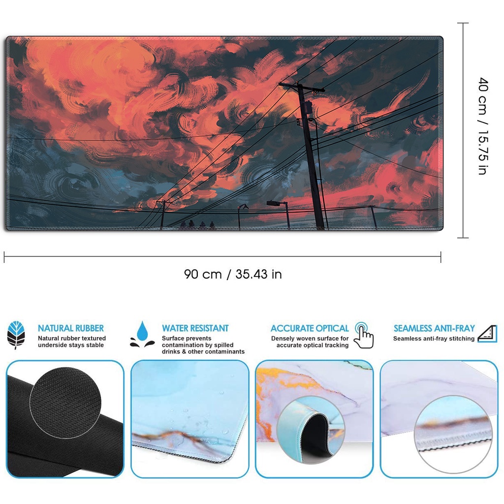 Orange Sunset Mousepad Large Mouse Pad Gaming Mousepad Deskmat Desk Mat. 