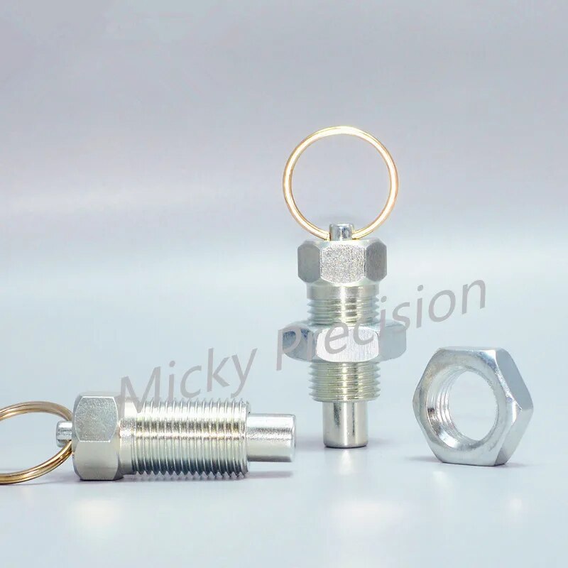 Index Plunger MT717 Stainless steel 304 Pull Ring and Lock Nut Screw Index plungers with Ring and Lock Pin M6 M8 M10 M12 M16. 