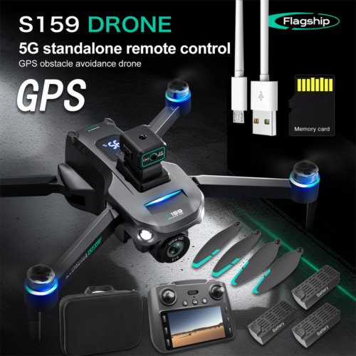 Drone G.P.S 5G Screen Remote Control 4K Dual Camera 360° Obstacle Avoidance with Built-in 5 inch Remote Display ST. 