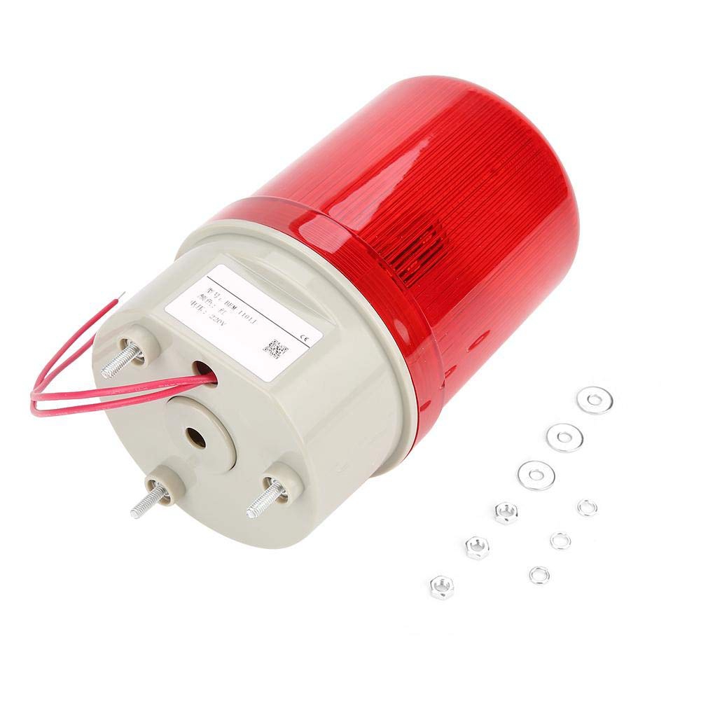 Delicate product Industrial Flashing Sound Alarm Light,BEM-1101J 220V Red LED Warning Lights Acousto-Optic Alarm System Rotating Light Emergency LED Strobe. 