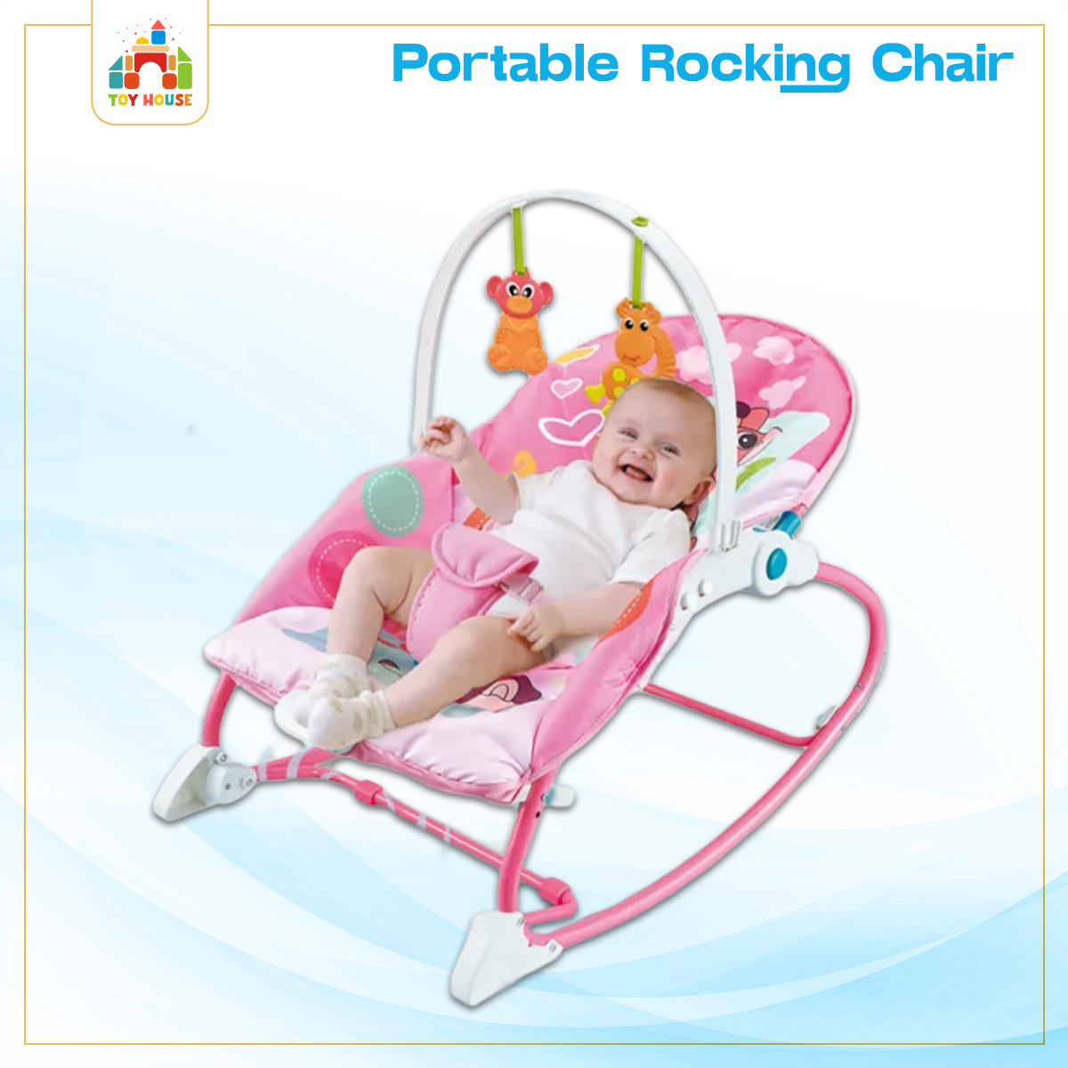 Portable rocking outlet chair for baby