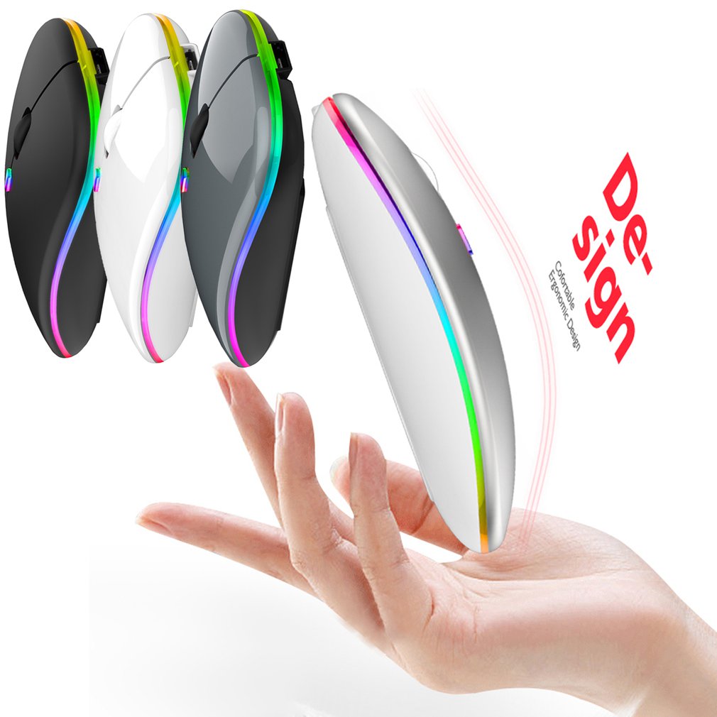 Bluetooth Wireless With USB Rechargeable RGB Mouse BT5.2 For Laptop Computer PC Macbook Gaming Mouse 2.4GHz 1600DPI. 