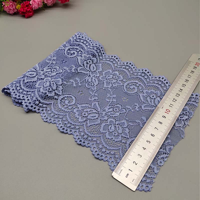 New 1Yard Flower Pattern 15CM Wide Elastic Lace Fabric Ribbon Lace Trim Ribbon Diy Craft Fabric Width African Fabrics Stretch. 