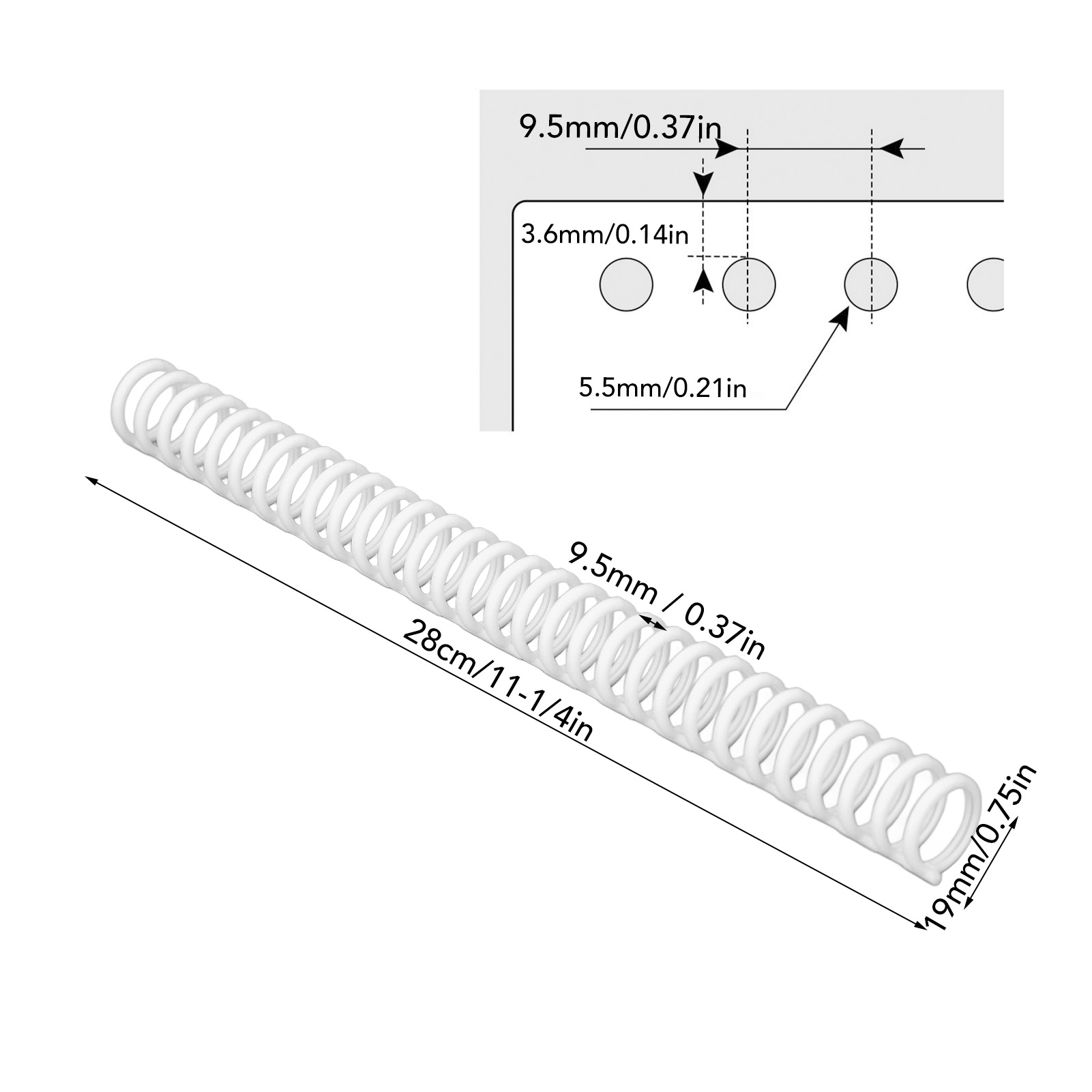 Comb Binding Spines Easy To Adding 30 Ring Plastic Binder Combs 10Pcs for Documents. 