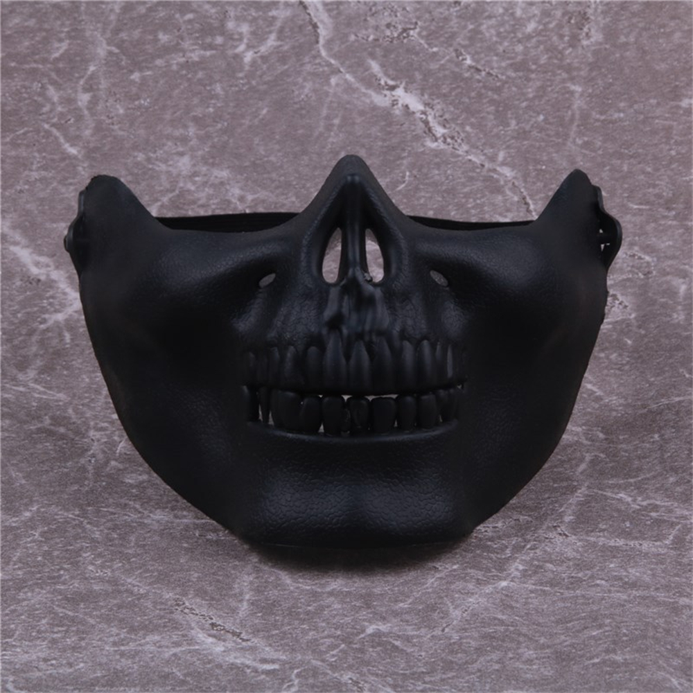 Skull Mask Horror Half Face Skeleton Mask For Halloween Hunting Game CS Cosplay Props Skull Shaped Face Protector. 
