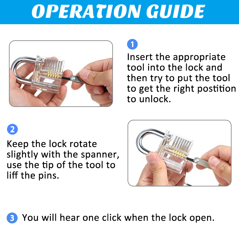 Accessories 【All-in-one】(5/19/25pcs ) Lock Picking Set Unlocking Tool Set Locksmith Practice Lock Pick Key Extractor Padlock Lockpick Tool Kits With Carrying Bag. 